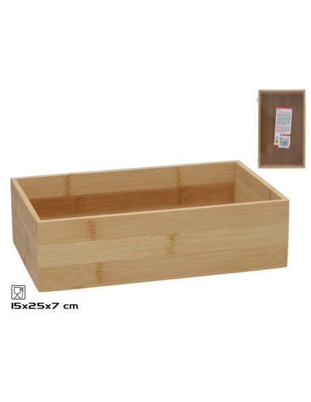 CAJA BAMBU MULTIUSOS RO 25X15X7CM