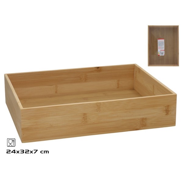 CAJA BAMBU MULTIUSOS RO 32X24X7CM
