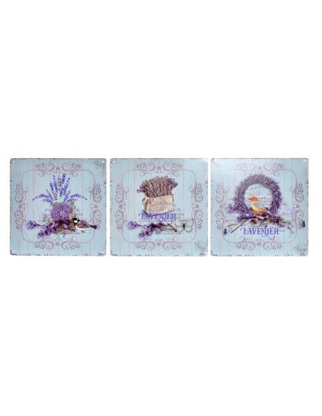DECORACION PARED METAL 30X30 LAVANDA 3 SURT.
