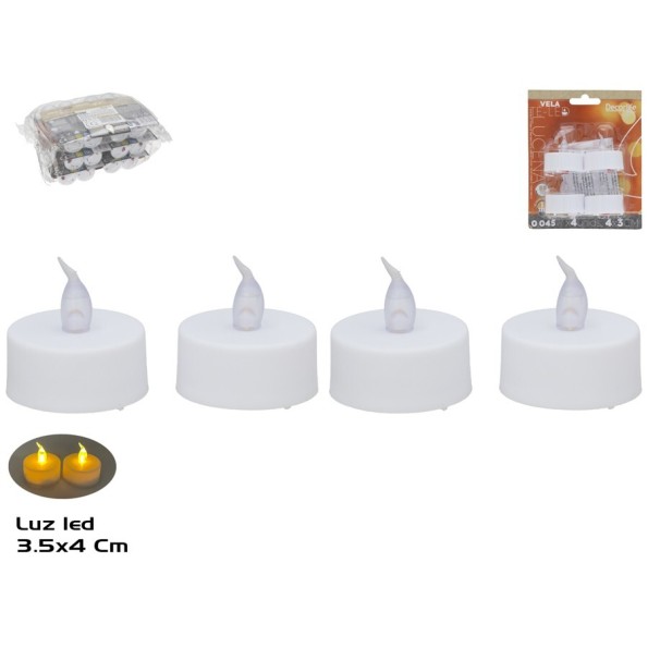 VELA TE X4 LED CALIDA LUCENA 3.5CM
