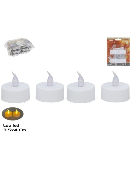 VELA TE X4 LED CALIDA LUCENA 3.5CM
