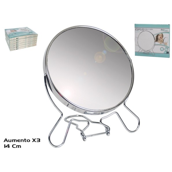 ESPEJO CRIS DOBLE CARA 14CM AUMENTO X3