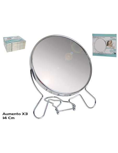 ESPEJO CRIS DOBLE CARA 14CM AUMENTO X3