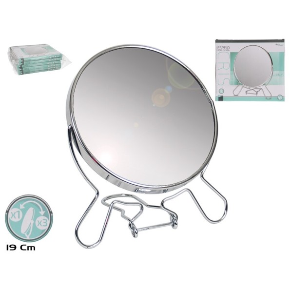 ESPEJO CRIS DOBLE CARA 19CM AUMENTO X3