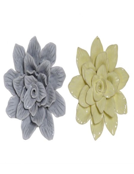 DECORACION PARED TERRACOTA 17X5X17 FLOR 2 SURT.