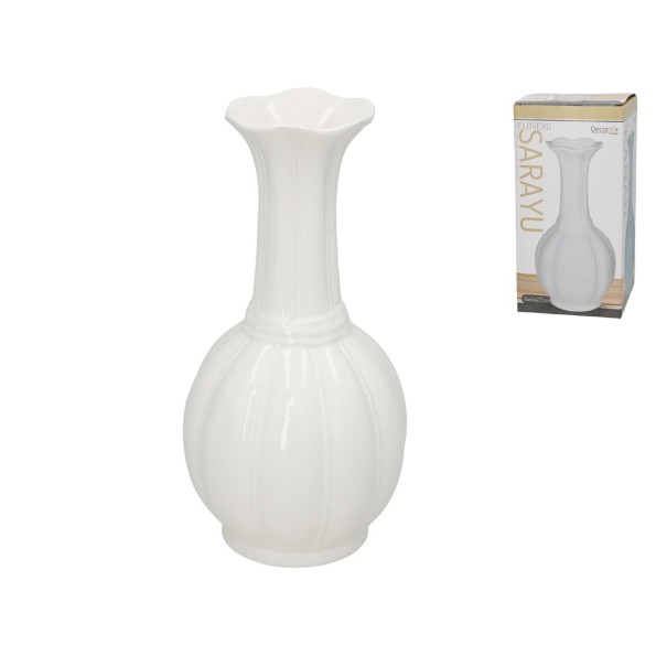 FLORERO SARAYU BLANCO 13,6X13,6X27,4 CM