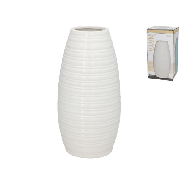 FLORERO NAYA BLANCO 14,5X14,5X28,3 CM