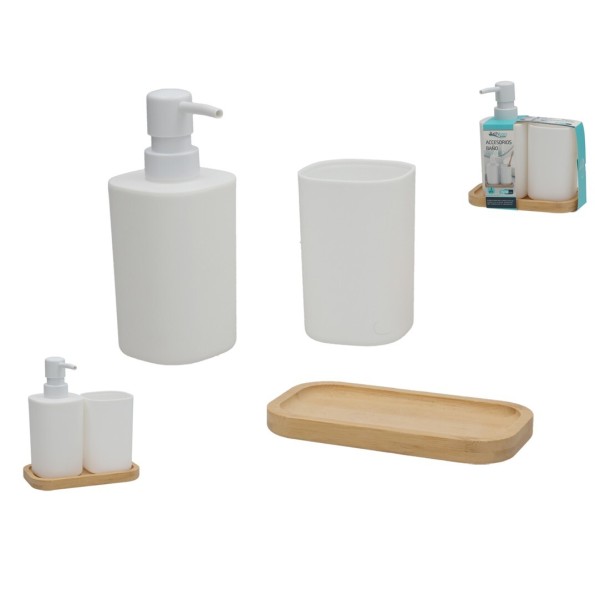 SET 2 ACCESORIOS BAÑO 7X10CM BLANCO