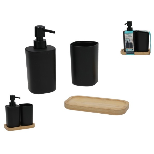 SET 2 ACCESORIOS BAÑO 7X10CM NEGRO