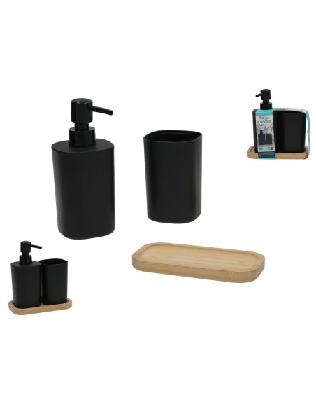 SET 2 ACCESORIOS BAÑO 7X10CM NEGRO