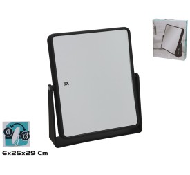 ESPEJO AUMENTO X1 X3 MAGNIFIC 25.5X6X29CM NEGRO