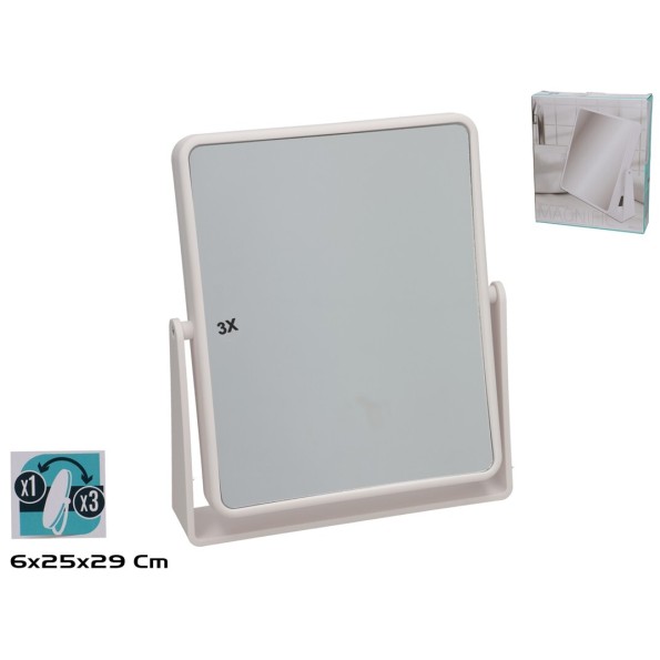 ESPEJO AUMENTO X1 X3 MAGNIFIC 25.5X6X29CM BLANCO
