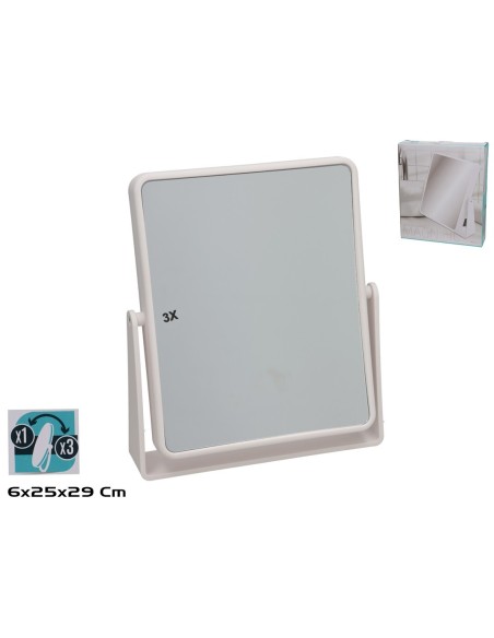 ESPEJO AUMENTO X1 X3 MAGNIFIC 25.5X6X29CM BLANCO
