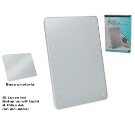 ESPEJO MAQUILLAJE  C/16 LED HILDA 20.5X4.5X28CM