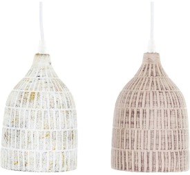 LAMPARA TECHO ARCILLA 14X14X21 ENVEJECIDO 2 SURT.