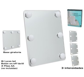 ESPEJO MAQUILLAJE C/6 LED 3 INT. ZELDA 30.5X25.5X5CM