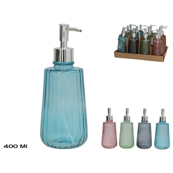 DISPENSADOR JABON CRISTAL LOUIS 400ML 4 SURT