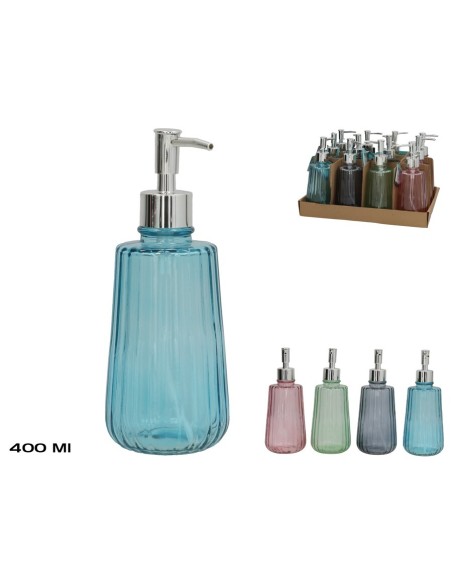 DISPENSADOR JABON CRISTAL LOUIS 400ML 4 SURT