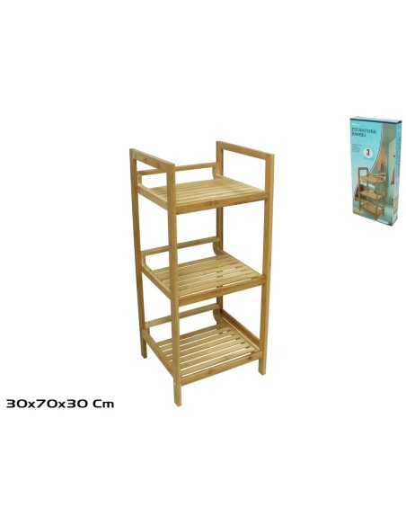 ESTANTERIA BAMBU 3 BALDAS SOWNE 30X70X30