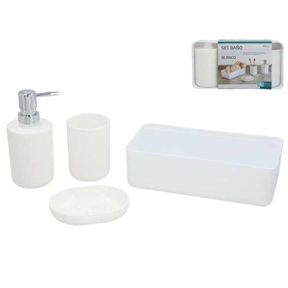 SET BAÑO 4PCS  LARISA BLANCO