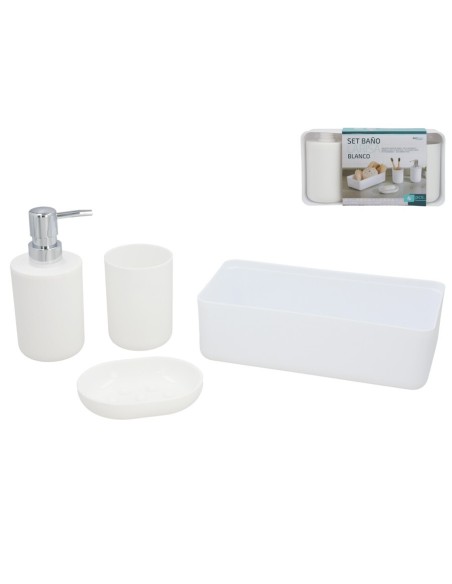 SET BAÑO 4PCS  LARISA BLANCO