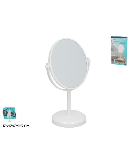 ESPEJO DOBLE CARA 1X/2X ELOISE 29,5X12X17CM BLANCO