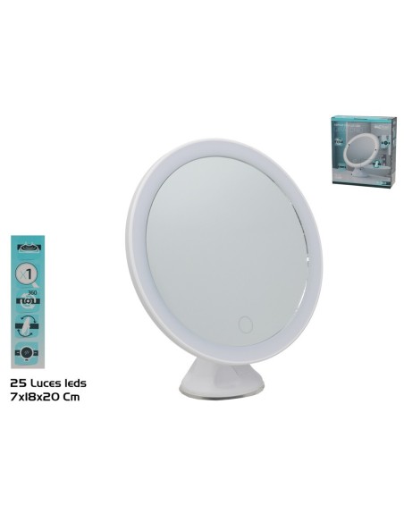ESPEJO LED GIRATORIO 18X20X7,1CM BLANCO