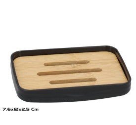 JABONERA C/ BAMBU MAURI 12X7,6X2,5CM NEGRO
