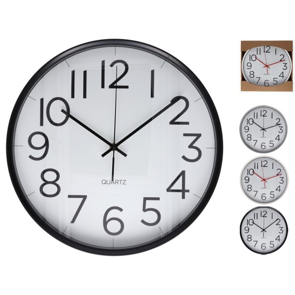 RELOJ PARED OSCAR 3 COLORES 35X7,5 CM