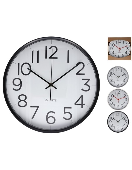 RELOJ PARED OSCAR 3 COLORES 35X7,5 CM