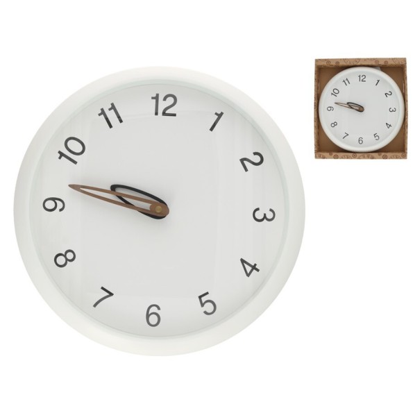 RELOJ DE PARED FASHION BLANCO 30 CM