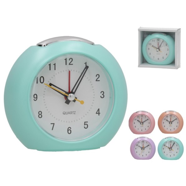 RELOJ DESPERTADOR OLA 9,8X4,7X8,8CM 4 SURT.