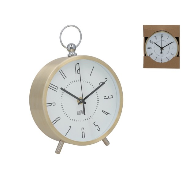 RELOJ DE MESA CLINI 17,5X6,9X24,8CM DORADO