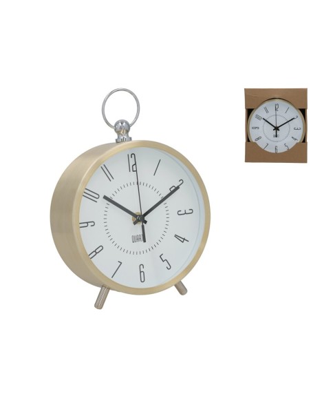 RELOJ DE MESA CLINI 17,5X6,9X24,8CM DORADO