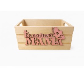 CAJÓN DE MADERA 21X15X11  TE QUIERO MAMA ROSA