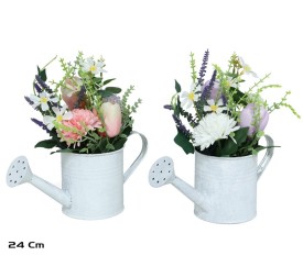 MACETA REGADERA METAL TULIPANES 24CM (S)