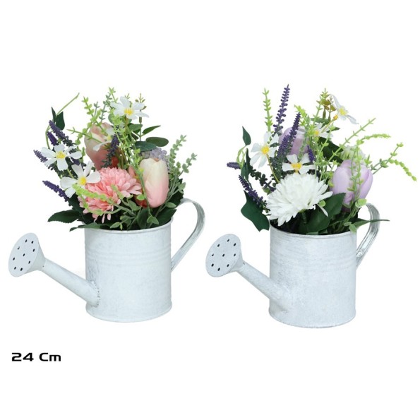 MACETA REGADERA METAL TULIPANES 24CM (S)