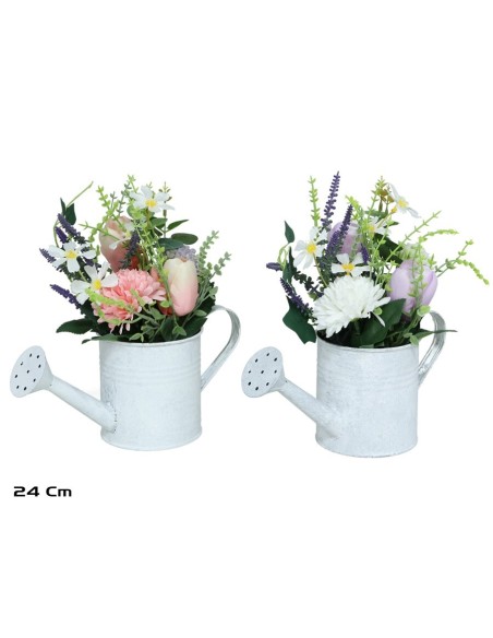 MACETA REGADERA METAL TULIPANES 24CM (S)