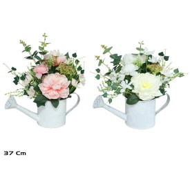 MACETA REGADERA METAL PEONIAS 37CM (S)