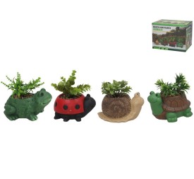 ANIMALES 4 SURT. MACETA C/PLANTA19X14X9/16 CM