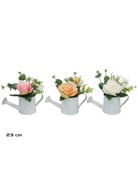 MACETA REGADERA METAL ROSA-MIX 17 CM (S)