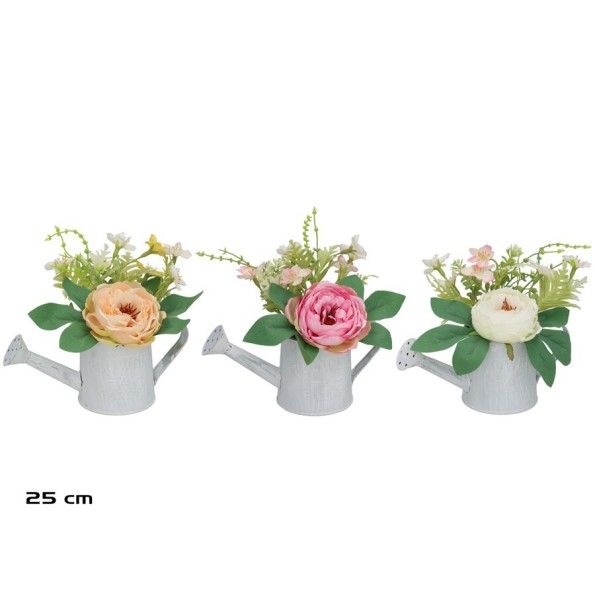 MACETA REGADERA METAL ROSA 25 CM (S)