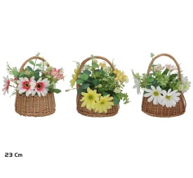 CESTO MIMBRE MARGARITA MIX 23X17X23CM(S)
