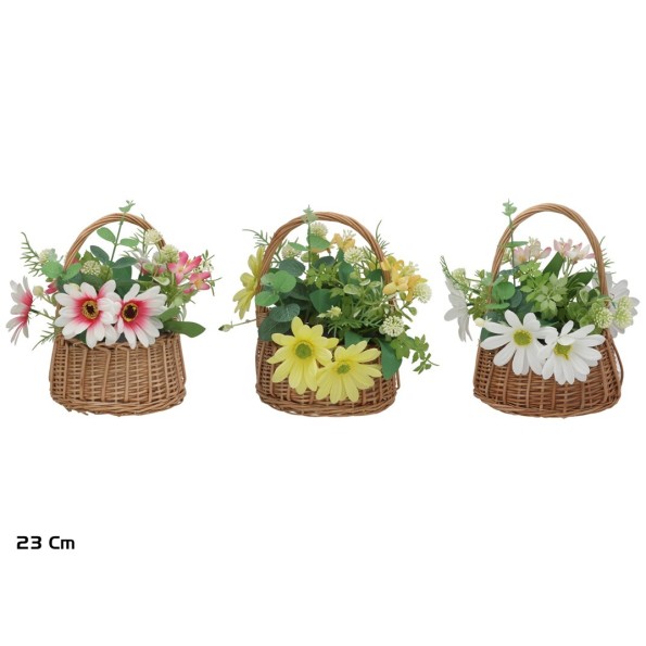 CESTO MIMBRE MARGARITA MIX 23X17X23CM(S)