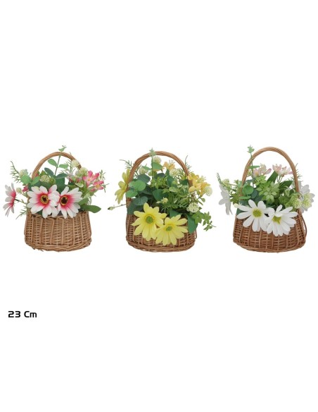 CESTO MIMBRE MARGARITA MIX 23X17X23CM(S)