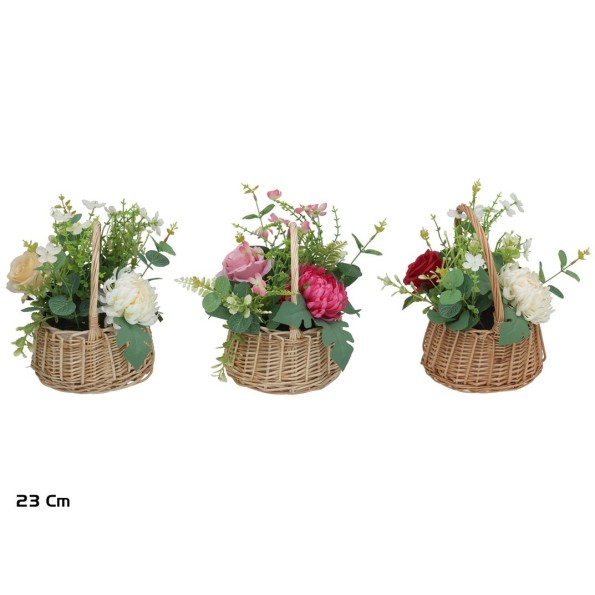 CESTO MIMBRE CRISANTEMO 23X17X23CM (S)