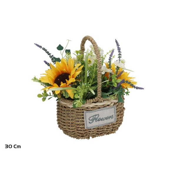CESTO MIMBRE GIRASOL MIX 23X15X30CM (S)