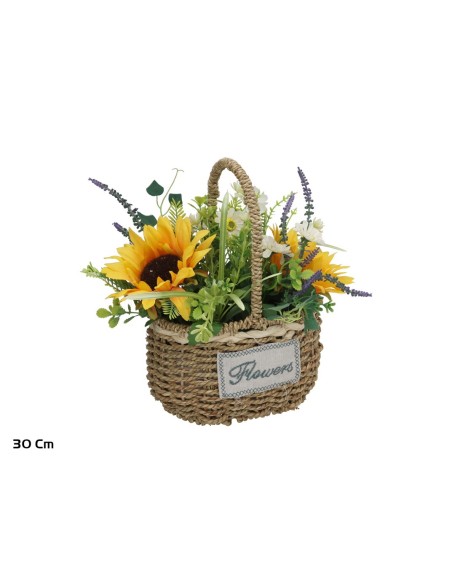 CESTO MIMBRE GIRASOL MIX 23X15X30CM (S)