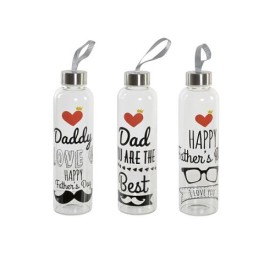 BOTELLA BOROSILICATO 6,5X6,5X23 550ML. PAPA 3 SURT