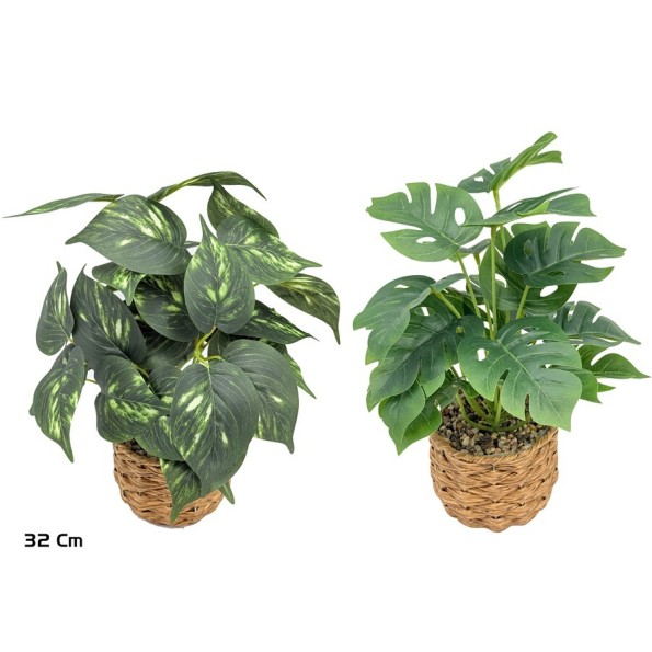 MACETA MIMBRE HOJAS X 18 LVS - 32 CM (S)